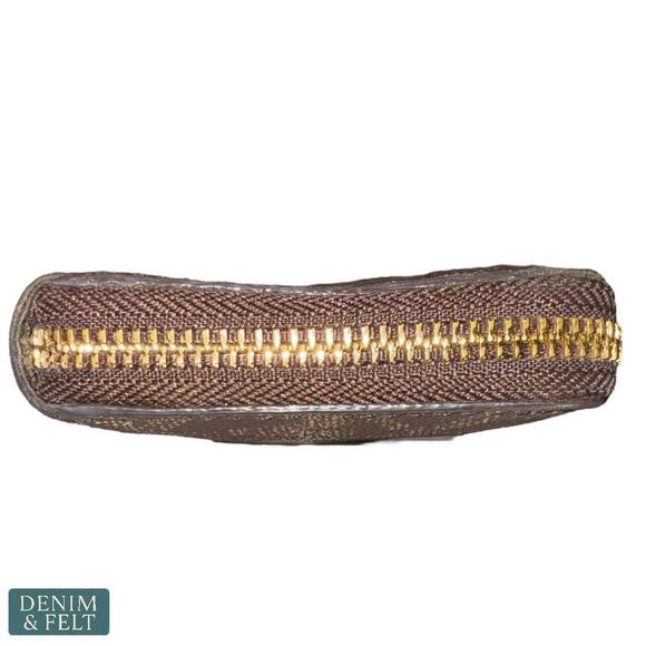 Michael Kors Jet Set Travel Large Logo Zip Long Wallet in Brown Vanilla MK Print - Picture 4 of 9